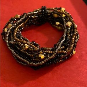 Gorgeous rust and gold beaded bracelet